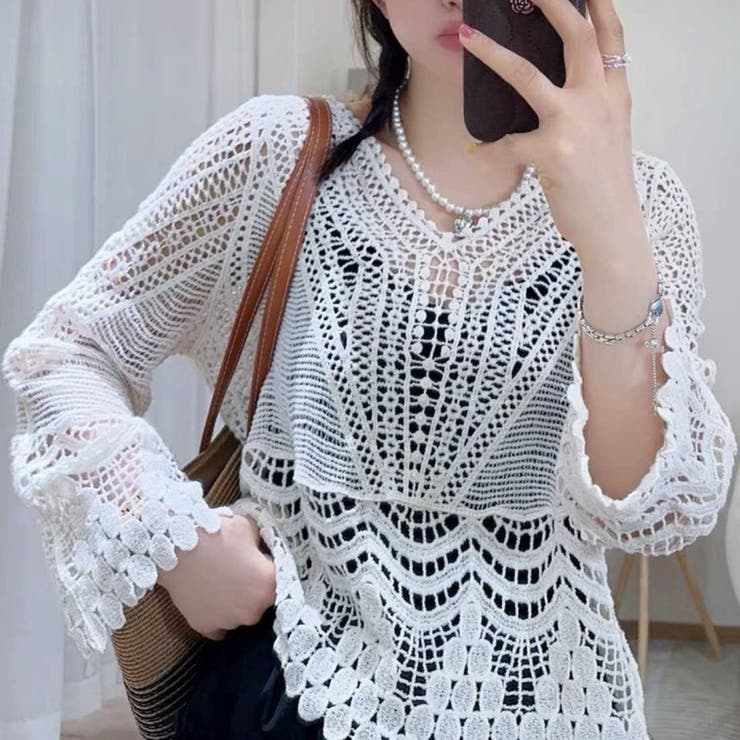 大人の抜け感を演出してくれるクロシェトップス 肌見せ リゾート | maison de LATIR | 詳細画像3 