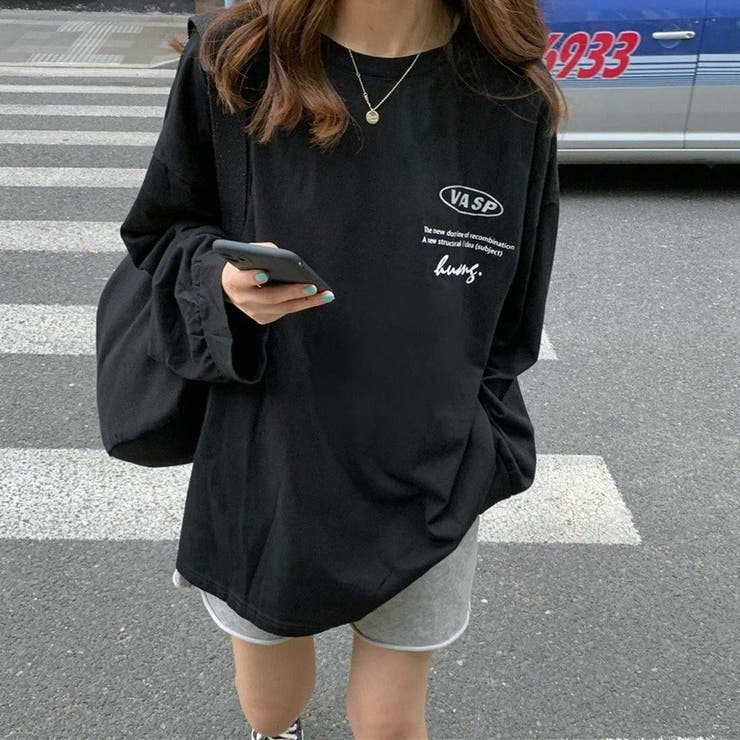 ブラック | ラグランスリーブBIGロンT ビッグシルエット オーバーサイズ | maison de LATIR