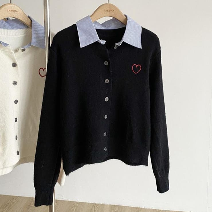 ブラック | 大人かわいい着映えニットカーディガン トップス 羽織 | maison de LATIR