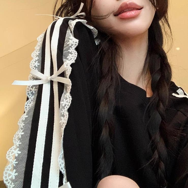 甘さと抜け感をほどよく楽しむ、レースリボンライントップス 大人カジュアルトップス… | maison de LATIR | 詳細画像16 