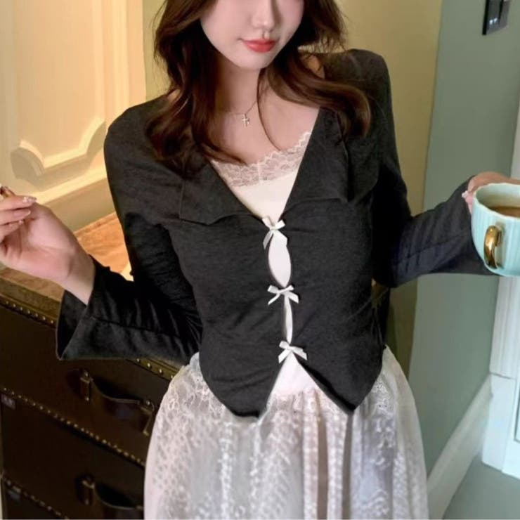 気分までやさしく華やぐレイヤード風トップス オフィス オフィスカジュアル | maison de LATIR | 詳細画像1 