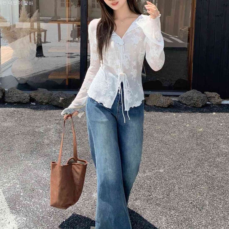 レイヤードが楽しくなるレースリボンシアートップス オフィス オフィスカジュアル | maison de LATIR | 詳細画像7 