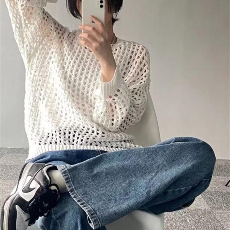 着るだけでサマ見え。メッシュニット 春 春服 | maison de LATIR | 詳細画像1 