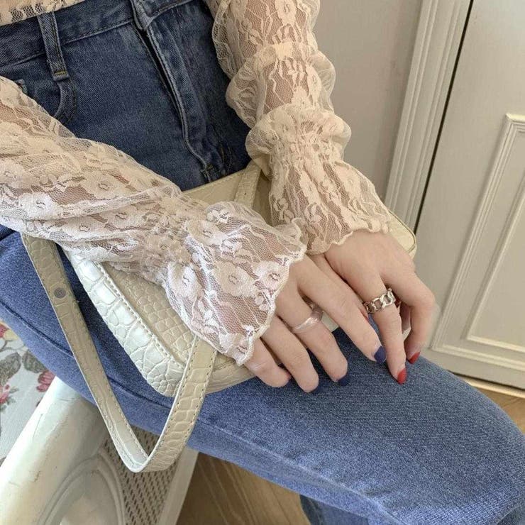 大人の透け感。シアードットメロウインナー レース長袖カットソー 夏服 | maison de LATIR | 詳細画像9 