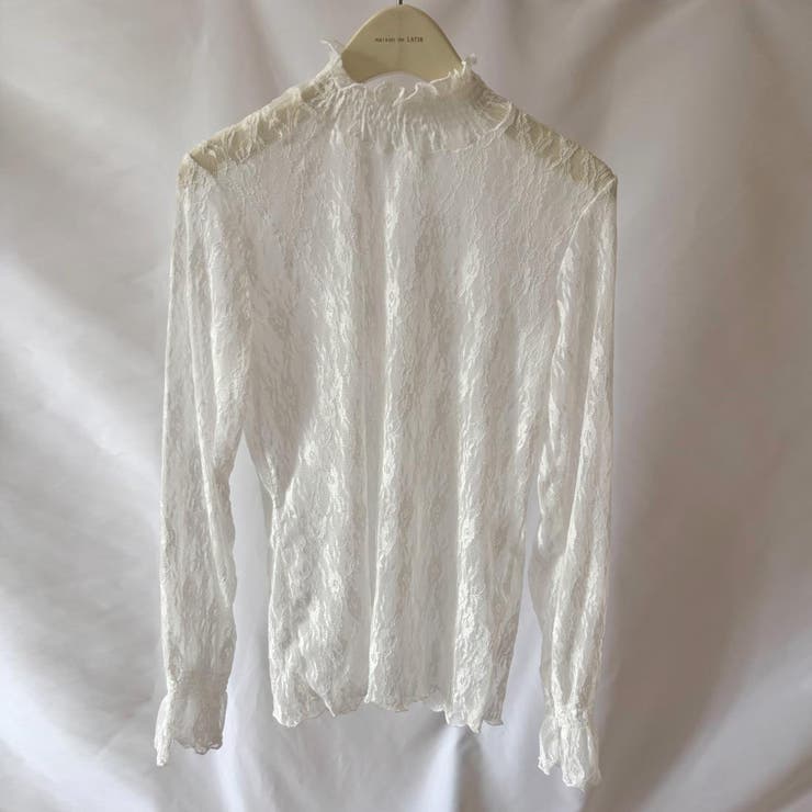 大人の透け感。シアードットメロウインナー レース長袖カットソー 夏服 | maison de LATIR | 詳細画像10 