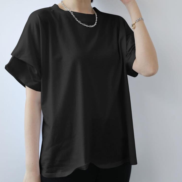 Tシャツ感覚で使える！タックスリーブ半袖カットソー カジュアル ゆったり | maison de LATIR | 詳細画像6 