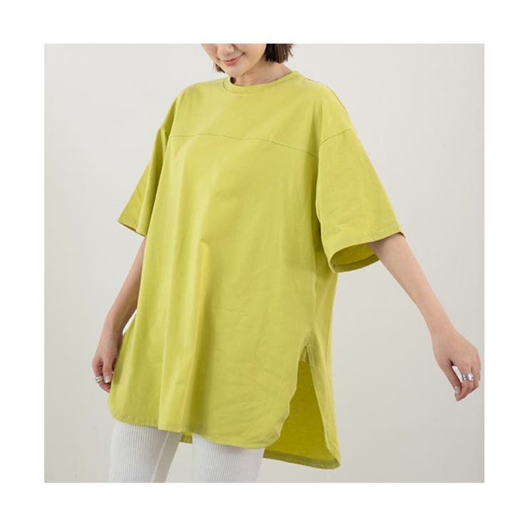 トレンドのゆるかわコーデに！サイドスリット半袖ビッグTシャツ カジュアル シンプル | maison de LATIR | 詳細画像9 