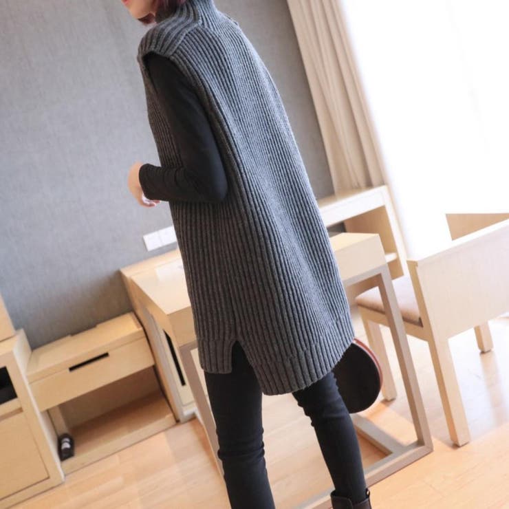 秋のおしゃれ見えにおすすめのリブニットベスト トップス アウター | maison de LATIR | 詳細画像7 