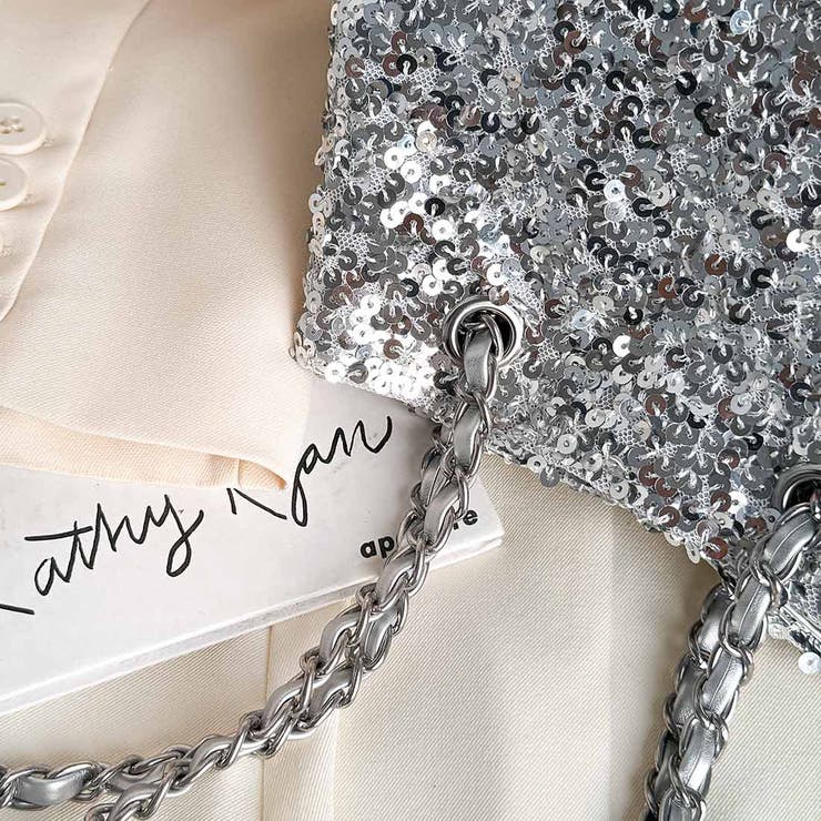 どんなスタイルにも華を添えるスパンコールチェーンショルダーバッグ 巾着型バッグ … | maison de LATIR | 詳細画像29 