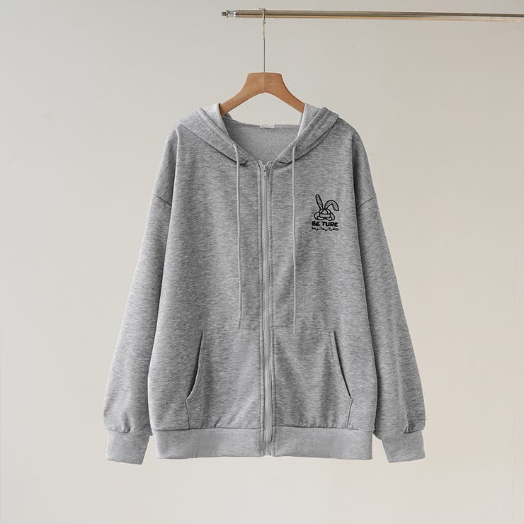 春に軽やかに羽織れる薄手素材 オーバーサイズジップアップパーカー 女の子っぽく可… | maison de LATIR | 詳細画像38 