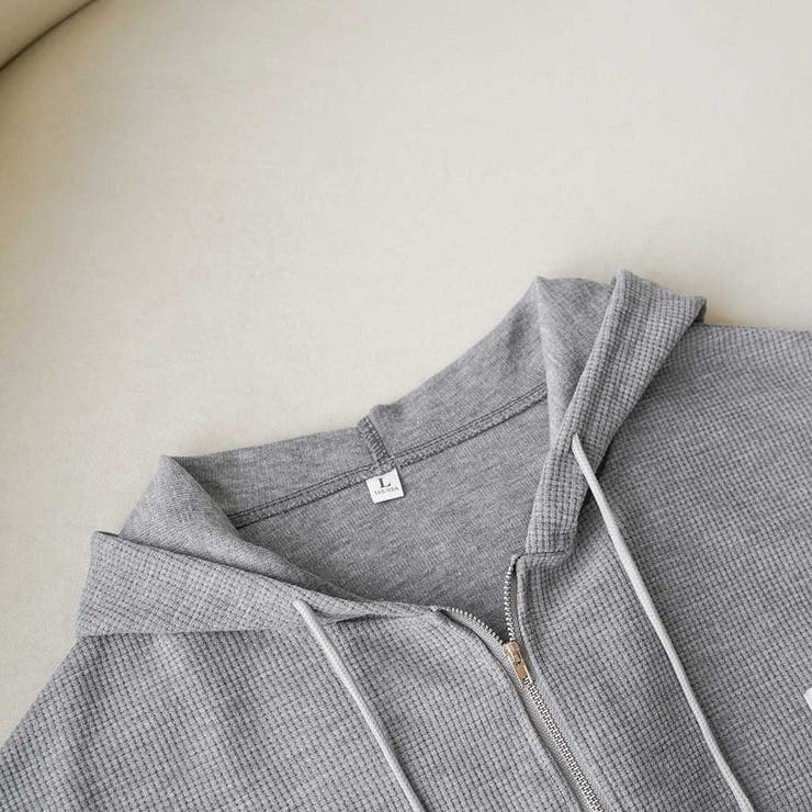 サーマル生地で着心地抜群！ZIPパーカー ジップパーカー カジュアル | maison de LATIR | 詳細画像15 