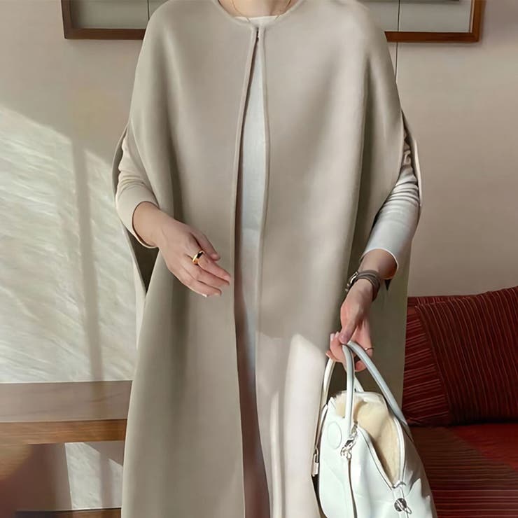 グレー | コーデを大人っぽく仕上げるノースリーブミドル丈コート アウター ジレ | maison de LATIR