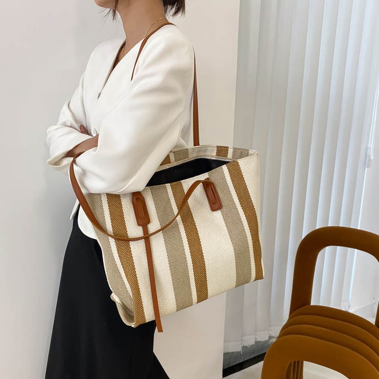 ブラウン | 大人カジュアルなキャンバストートバッグ キャンバス トートバッグ | maison de LATIR