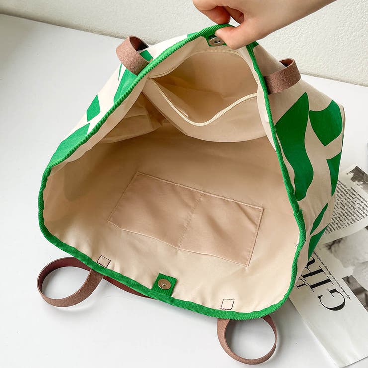 コーデのアクセントにぴったりな全面プリントデザインキャンバストートバッグ 大容量 | maison de LATIR | 詳細画像34 