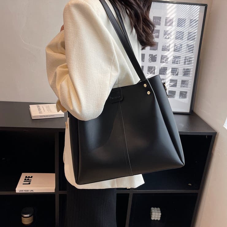 ブラック | A4サイズ対応の大容量トートバッグ トートバッグ 2way | maison de LATIR