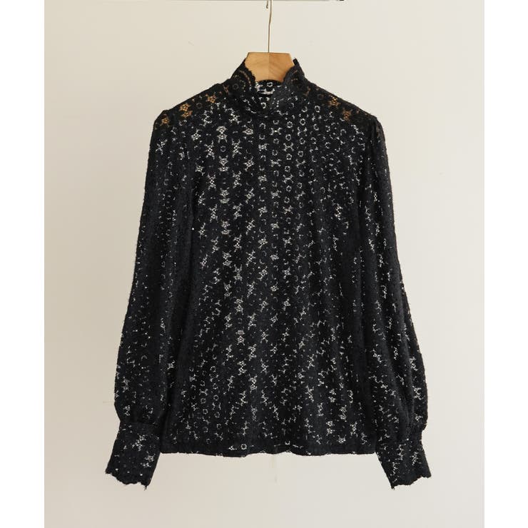 女性らしいレースデザインが映えるブラウス ハイネック シャツ | maison de LATIR | 詳細画像17 