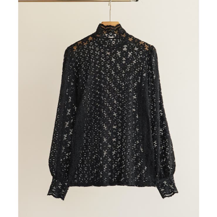 女性らしいレースデザインが映えるブラウス ハイネック シャツ | maison de LATIR | 詳細画像18 