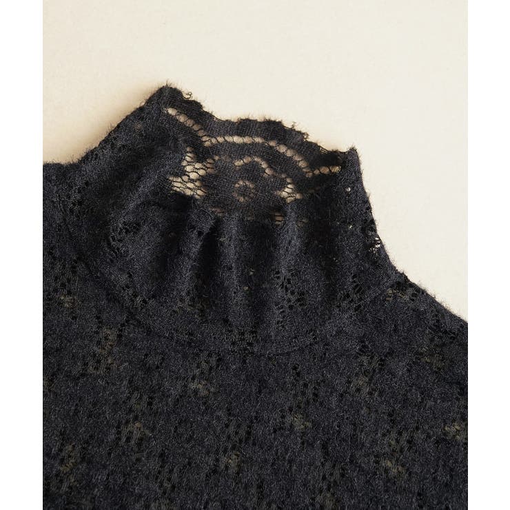 女性らしいレースデザインが映えるブラウス ハイネック シャツ | maison de LATIR | 詳細画像19 