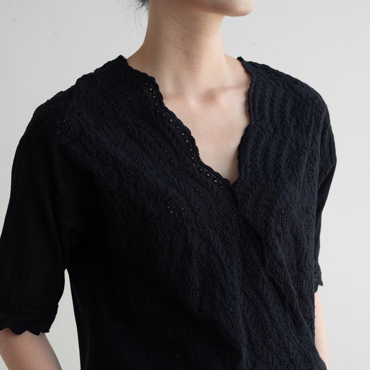 スカラップレースブラウス韓国ファッション 秋 セクシー | maison de LATIR | 詳細画像27 