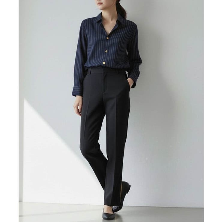 MSBY 13番 Tシャツ 黒 ストライプ M Camphor wood シャツ EYELET REGULAR COLLAR STRIPE L/S SHIRT