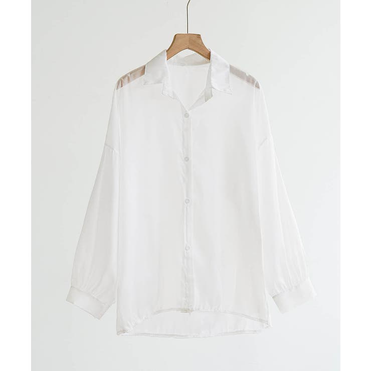 ボリューム袖が華やぐ透け感シアーシャツ レイヤードも楽しめる夏服イージーケア軽や… | maison de LATIR | 詳細画像22 