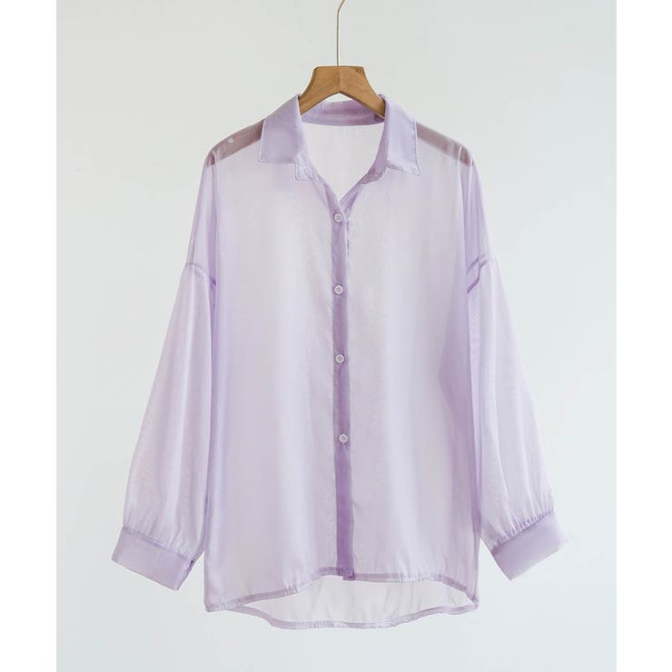 ボリューム袖が華やぐ透け感シアーシャツ レイヤードも楽しめる夏服イージーケア軽や… | maison de LATIR | 詳細画像28 