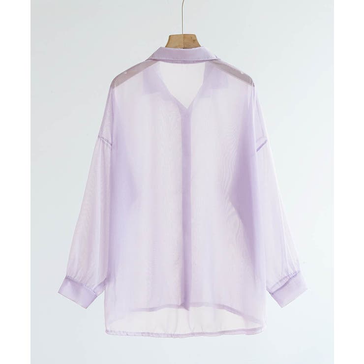 ボリューム袖が華やぐ透け感シアーシャツ レイヤードも楽しめる夏服イージーケア軽や… | maison de LATIR | 詳細画像29 