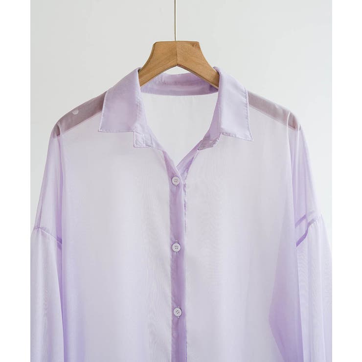 ボリューム袖が華やぐ透け感シアーシャツ レイヤードも楽しめる夏服イージーケア軽や… | maison de LATIR | 詳細画像30 