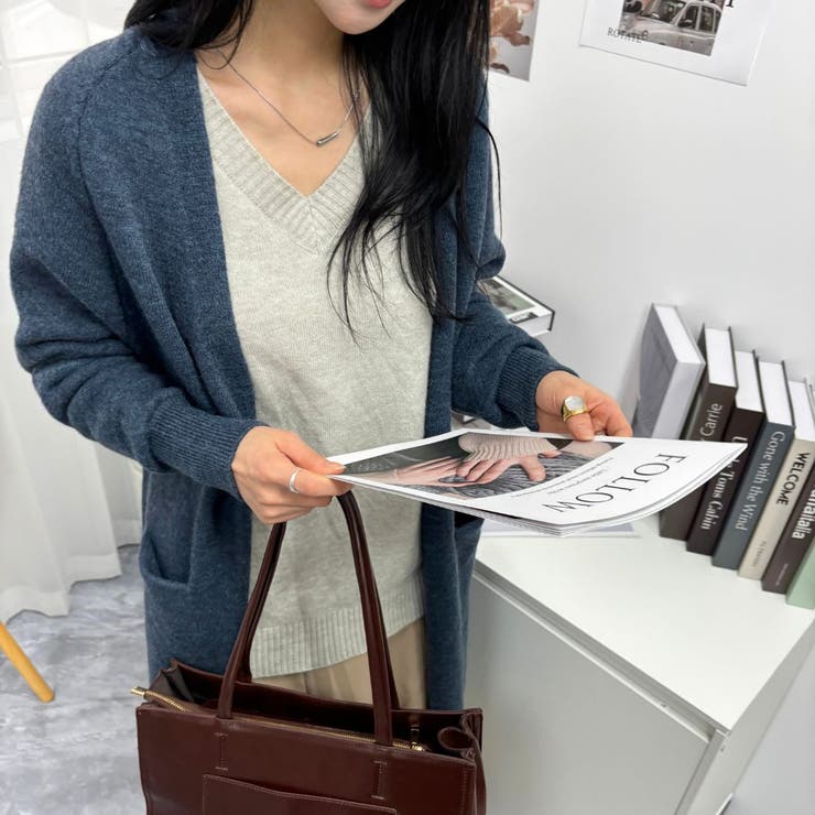 ロング丈の綺麗めカーディガン 女性らしい 冬物 | maison de LATIR | 詳細画像36 