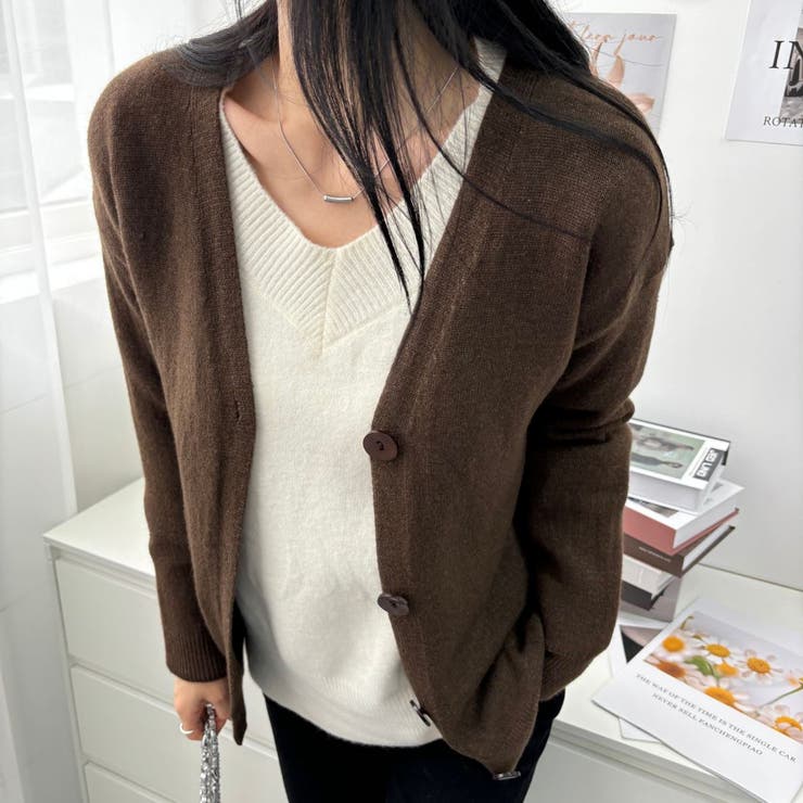 ドロップショルダーでラフこなれ感カーディガン ニット カーディガン | maison de LATIR | 詳細画像12 