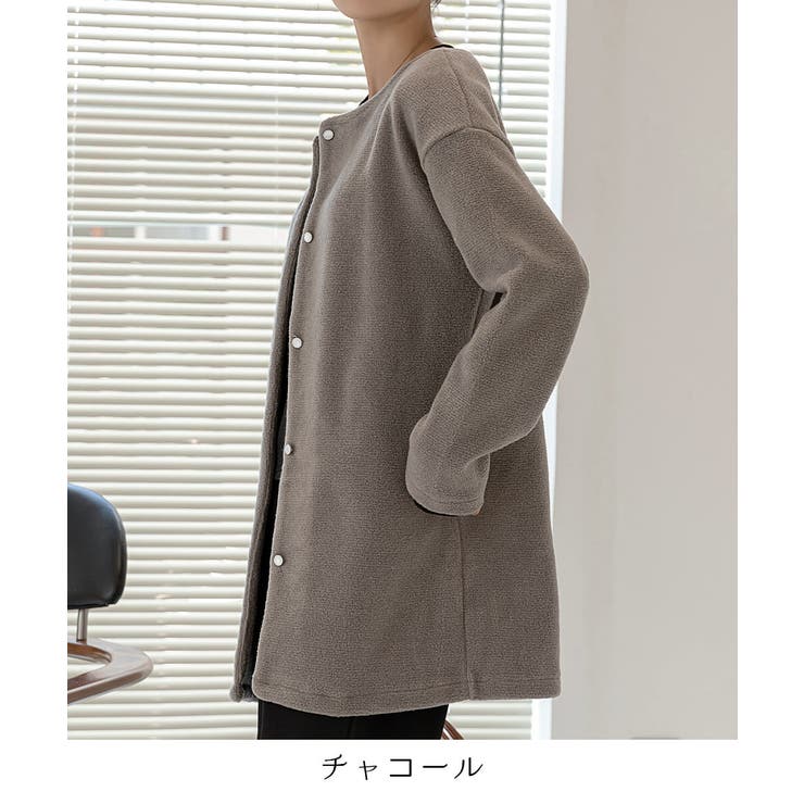 迷ったらサッと羽織って冬コーデ。ふわふわした生地感が心地よい。大人ニットジャケッ… | maison de LATIR | 詳細画像53 