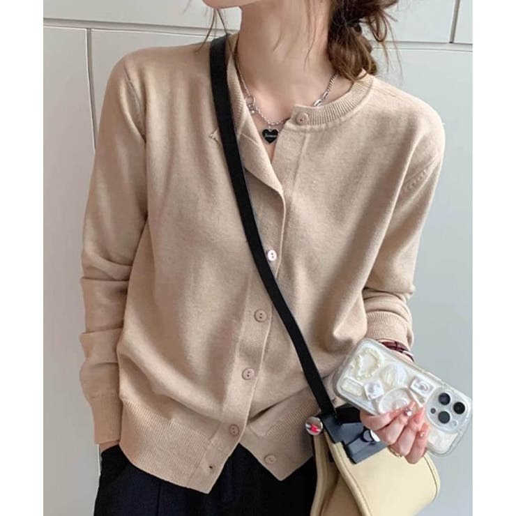 冬に使えるシンプルながらもトレンド感もあるクルーネックカーディガン トップス 羽… | maison de LATIR | 詳細画像10 