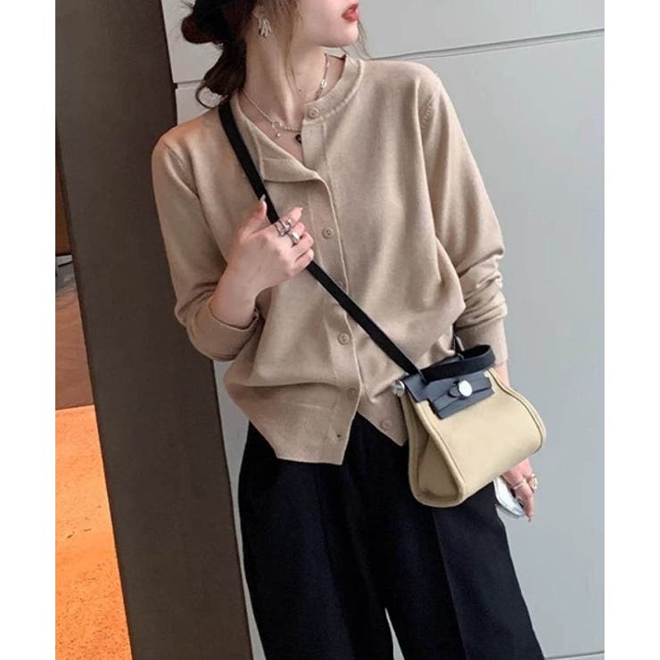 冬に使えるシンプルながらもトレンド感もあるクルーネックカーディガン トップス 羽… | maison de LATIR | 詳細画像11 