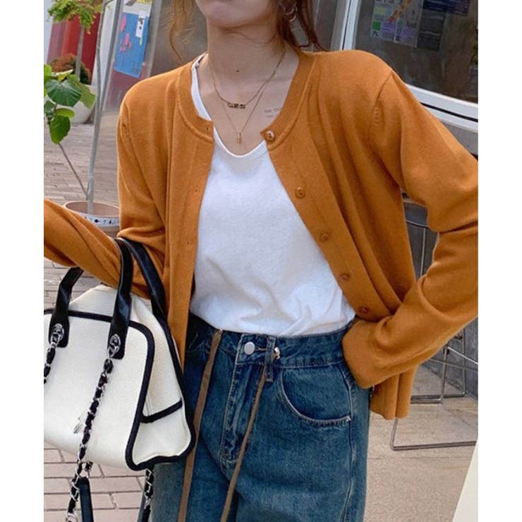 冬に使えるシンプルながらもトレンド感もあるクルーネックカーディガン トップス 羽… | maison de LATIR | 詳細画像17 