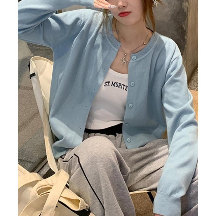 冬に使えるシンプルながらもトレンド感もあるクルーネックカーディガン トップス 羽… | maison de LATIR | 詳細画像19 