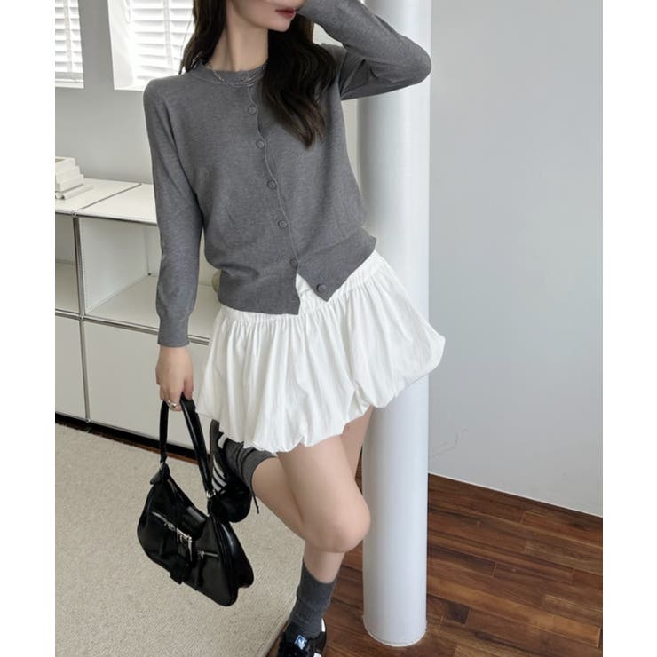 冬に使えるシンプルながらもトレンド感もあるクルーネックカーディガン トップス 羽… | maison de LATIR | 詳細画像2 