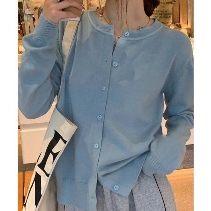 冬に使えるシンプルながらもトレンド感もあるクルーネックカーディガン トップス 羽… | maison de LATIR | 詳細画像20 