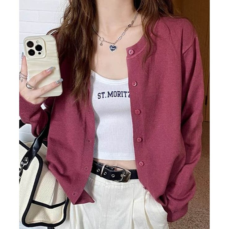 冬に使えるシンプルながらもトレンド感もあるクルーネックカーディガン トップス 羽… | maison de LATIR | 詳細画像22 