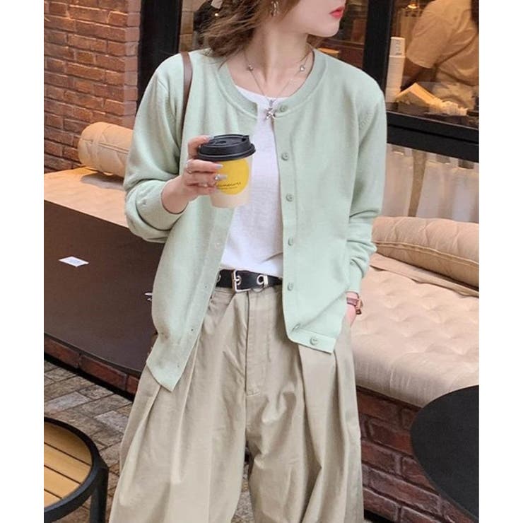 冬に使えるシンプルながらもトレンド感もあるクルーネックカーディガン トップス 羽… | maison de LATIR | 詳細画像27 