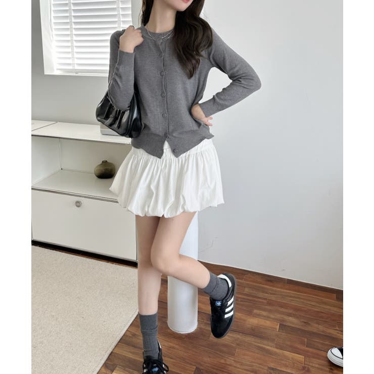 冬に使えるシンプルながらもトレンド感もあるクルーネックカーディガン トップス 羽… | maison de LATIR | 詳細画像3 