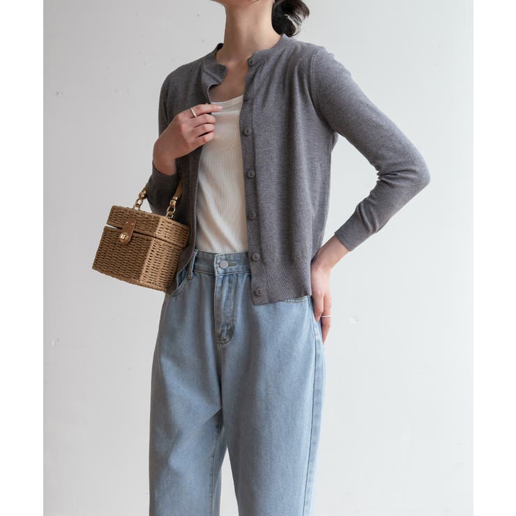 冬に使えるシンプルながらもトレンド感もあるクルーネックカーディガン トップス 羽… | maison de LATIR | 詳細画像31 