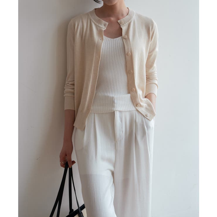 冬に使えるシンプルながらもトレンド感もあるクルーネックカーディガン トップス 羽… | maison de LATIR | 詳細画像33 