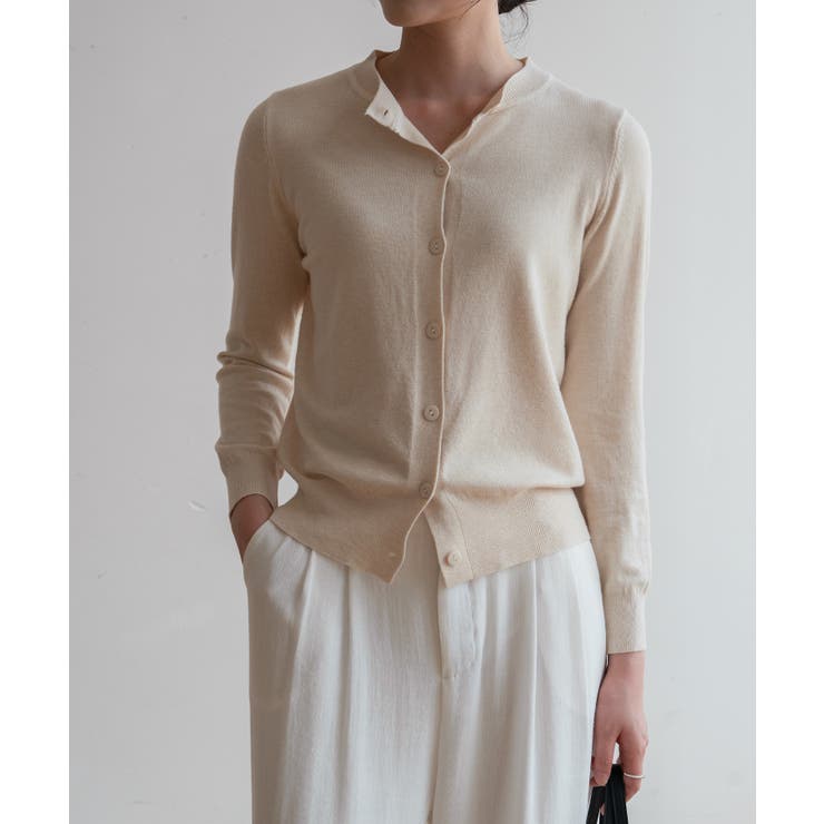 冬に使えるシンプルながらもトレンド感もあるクルーネックカーディガン トップス 羽… | maison de LATIR | 詳細画像36 