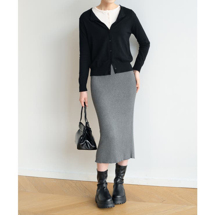冬に使えるシンプルながらもトレンド感もあるクルーネックカーディガン トップス 羽… | maison de LATIR | 詳細画像39 