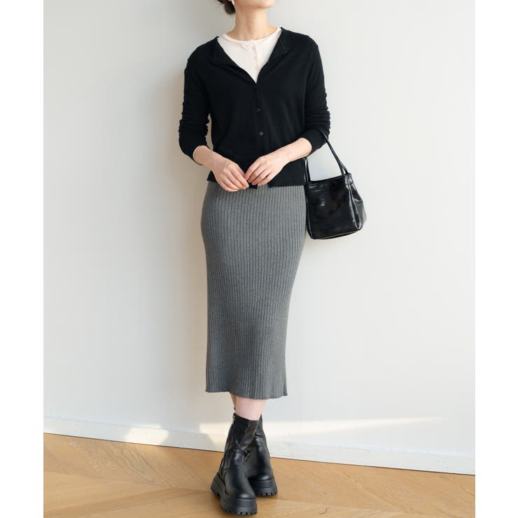 冬に使えるシンプルながらもトレンド感もあるクルーネックカーディガン トップス 羽… | maison de LATIR | 詳細画像46 