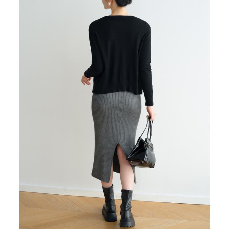 冬に使えるシンプルながらもトレンド感もあるクルーネックカーディガン トップス 羽… | maison de LATIR | 詳細画像47 