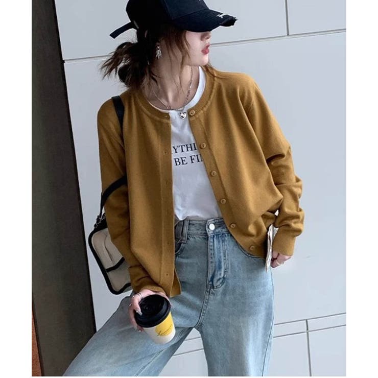 冬に使えるシンプルながらもトレンド感もあるクルーネックカーディガン トップス 羽… | maison de LATIR | 詳細画像5 