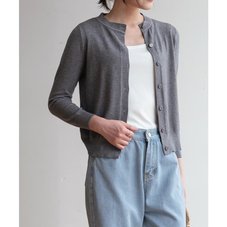 冬に使えるシンプルながらもトレンド感もあるクルーネックカーディガン トップス 羽… | maison de LATIR | 詳細画像57 