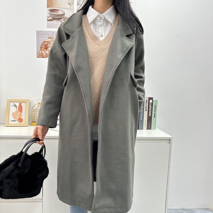 羽織るだけできちんと感間違いなしのロング丈チェスターコート レトロ 高見え | maison de LATIR | 詳細画像17 