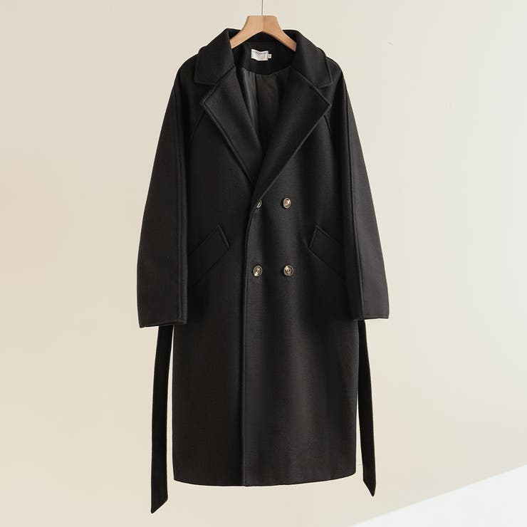 ブラック | 幅広いスタイリングにマッチするトレンチコート アウター コート | maison de LATIR